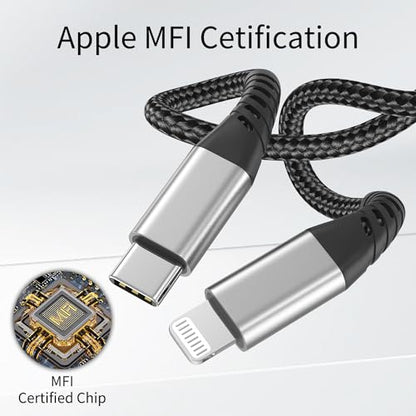 USB C to Lightning Cable 3FT, 3 Pack iPhone Charger Cord, MFi Certified 3 Foot iPhone Cable PD Fast Charging for Apple iPhone 14 13 12 11 Pro Max Xs 8 7 6 5 Plus iPad Air Mini - size: 3 Feet