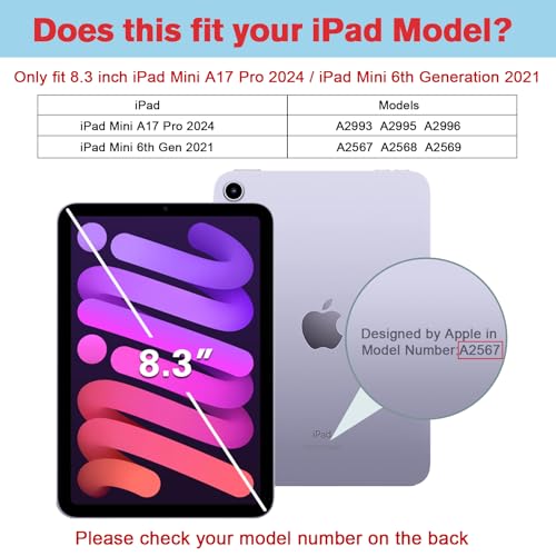 ProCase 1 Pack Privacy Screen Protector for iPad Mini 7(A17 Pro) / Mini 6 - size: iPad Mini 7th(A17 Pro)/Mini 6th