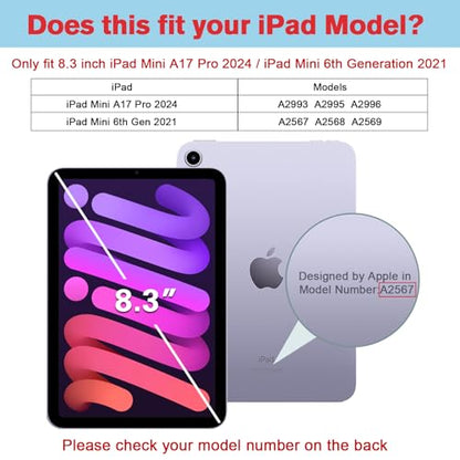 ProCase 1 Pack Privacy Screen Protector for iPad Mini 7(A17 Pro) / Mini 6 - size: iPad Mini 7th(A17 Pro)/Mini 6th