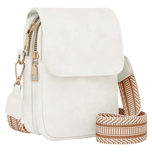 Fashion Small Crossbody Bags for Women Trendy Designer Cell Phone Purses | Adjustable Straps,with Card Holder,Detachable Wristlet Strap,small Cross Body Bag for Woman,Mini Bags,Travel Purse,Work,Gym - color: White