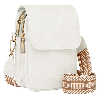 Fashion Small Crossbody Bags for Women Trendy Designer Cell Phone Purses | Adjustable Straps,with Card Holder,Detachable Wristlet Strap,small Cross Body Bag for Woman,Mini Bags,Travel Purse,Work,Gym - color: White