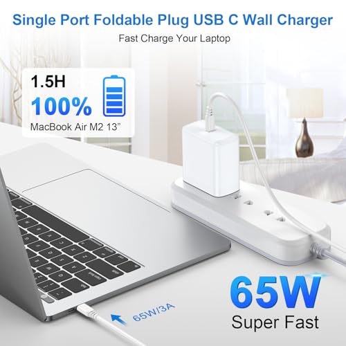 USB C Charger Block 65W Wall Charger with Foldable Plug for Samsung S26 A37