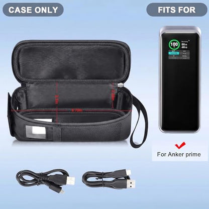 Customized Case for Anker Prime 27650mAh 250W, Flip-Top Dual Window | Charges Without Removing,Check Status Without Opening Case, Fits Cable Ports Directly,Thick EPE Foam Lightweight, Bag Only - style: For Anker 27650