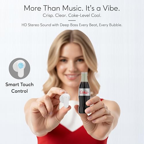 Diet Coke Bottle Shaped Wireless Earbuds – Bluetooth 5.0 Headphones with Built-in Mic, Voice Assistant Compatibility, 9H Playtime, HD Stereo Sound, Noise Cancelling – Compatible with Apple & Android - color: Grey