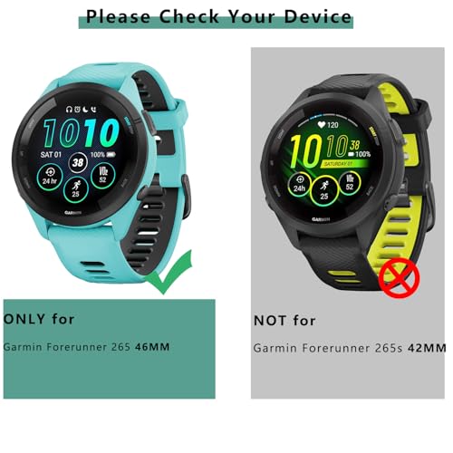 [1+4Pack] Case with PMMA Screen Protector Compatible with Garmin Forerunner 265 46MM, Bumper Full Coverage Protective Soft Cases Face Cover for Forerunner 265