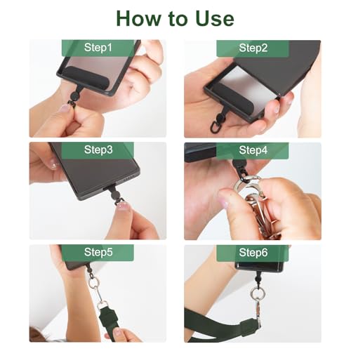 3-in-1 Clip And Go Phone Strap Crossbody With Detachable Wallet, RFID Blocking, Adjustable Anti-Theft Phone Lanyard - color: Green