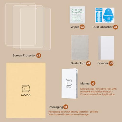 CoBak 6“ Clear Case with 3-Pack Anti-Glare Matte Screen Protectors - color: Matte-3 Pack+Case-1