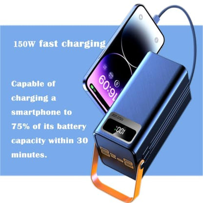 100000mah Power Bank, 150W Fast Charging Portable Charger, with Built-in Cables, Rechargeable Portable Power Supply for Cell Phones, Random Color