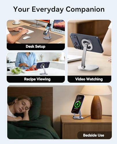 ORICO Magnetic Phone Stand for MagSafe, Aluminum Holder, 360° Rotation, PS1 - color: Silver