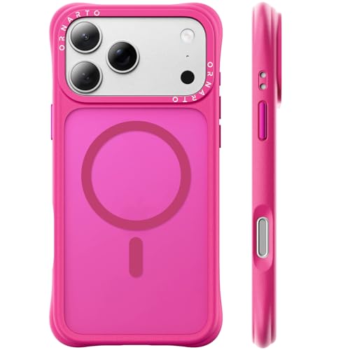 ORNARTO Magnetic for iPhone 17 Pro Max Case, Translucent Matte, Hot Pink | 20FT Military-Grade Drop Protection, Compatible with MagSafe, Slim & Lightweight, AirBuffer Corners, Gecko-Grip Interior - color: Hot Pink
