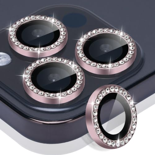 Camera Lens Protector for iPhone 15 Pro/15 Pro Max, Diamond Pink - color: Diamond Pink