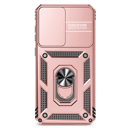 for Samsung Galaxy A36 5G Case with Slide Camera Cover HD Screen Protector [Military Grade 16ft. Drop Tested] Magnetic Ring Holder Kickstand Protective Phone Case for Galaxy A36 5G 2025, Rose Gold - color: Rose Gold w/ Slide Camera 2nd gen. Military Grade