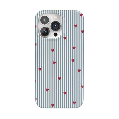 Casely iPhone 14 Pro Case | Love Lines | Blue Stripes | Compatible with MagSafe | Classic Ultra Slim Design - color: Love Lines | Blue Stripes, size: iPhone 14 Pro