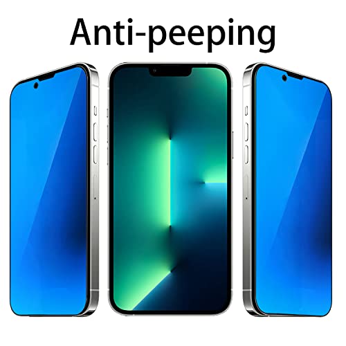 2 PCS Anti-Blue Privacy Tempered Glass Mirror Anti-Spy Screen Protector Anti-Peeping Film Compatible with iPhone 14 Plus /iPhone 13 Pro Max, 6.7 inch Electroplated 9H Hardness Anti-scratch (Blue) - size: For iPhone 13 Pro Max/ iPhone 14 Plus