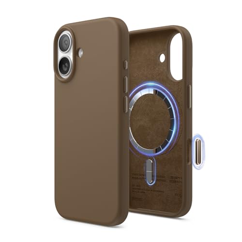 elago Premium Magnetic Silicone Case for iPhone 17 Brown | Compatible with MagSafe, Liquid Silicone Material, Protection, Shockproof, Slim Phone (Brown) - color: Brown, size: iPhone 17