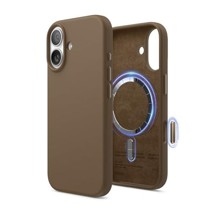 elago Premium Magnetic Silicone Case for iPhone 17 Brown | Compatible with MagSafe, Liquid Silicone Material, Protection, Shockproof, Slim Phone (Brown) - color: Brown, size: iPhone 17