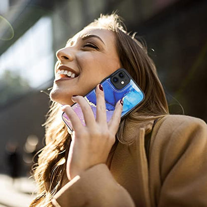 HAOPINSH for iPhone 11 Wallet Case with Card Holder, Blue Purple Marble Pattern Back Flip Folio PU Leather Kickstand Card Slots Case for Women Girls, Double Magnetic Clasp Shockproof Cover 6.1" - color: Blue Purple Marble