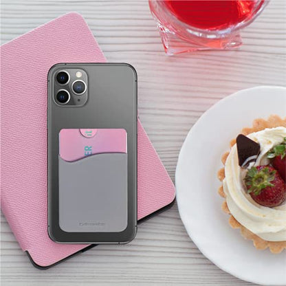 USA Merchant - Cellessentials Redesigned Card Holder - Silicone Stick on Cell Phone Wallet with Pocket for Credit Card ID Business Card - iPhone Android & Smartphones (Grey) - color: Grey
