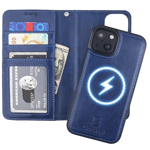 Bocasal for MagSafe Wallet Case Card Holder for iPhone 14, Blue - color: Blue for MagSafe