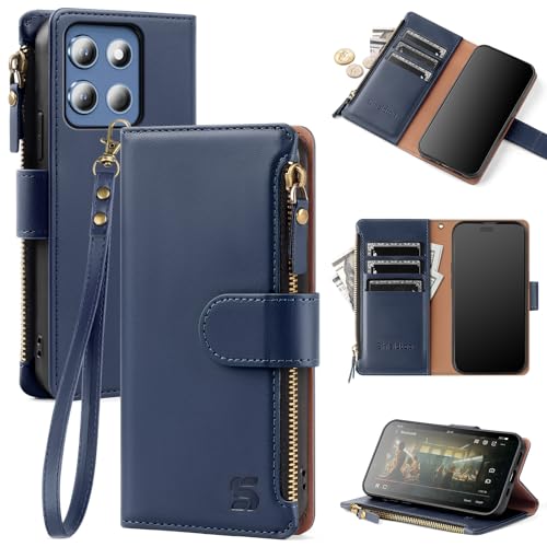 Shieldtop Compatible with Motorola Moto G Stylus 5G 2026/2025 Wallet Case with Card Holder,Women Men RFID Blocking PU Leather Flip Case Protective Cover Wrist Strap Credit Card Slots,Blue - color: Blue, size: Moto G Stylus 5G 2026 / 2025 - 6.7"