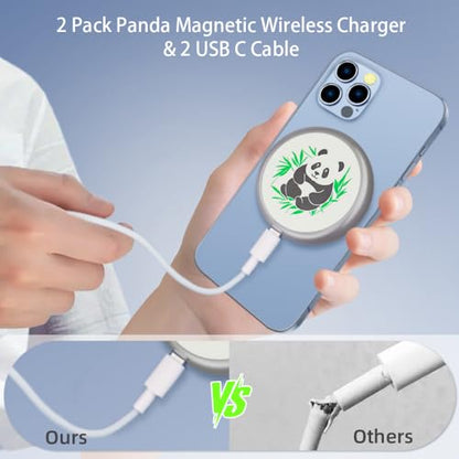 2 Pack Wireless Charging Pad,Magnetic Wireless Charger for iPhone Earbuds