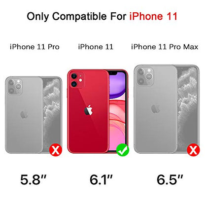MAXCURY for iPhone 11 Case, Heavy Duty Shockproof Full Body Protection Phone Case for Men & Women, Hard PC Bumper + Soft TPU Silicone Rubber Back Cover for iPhone 11 6.1 inch (Black) - color: Black