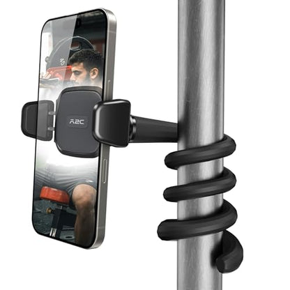 A2C Flexible Phone Holder for Treadmill, Treadmill Phone Mount for Gym - color: Black