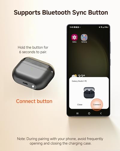 Repelacement Wireless Charging Case Compatible with Samsung Galaxy Buds3 FE