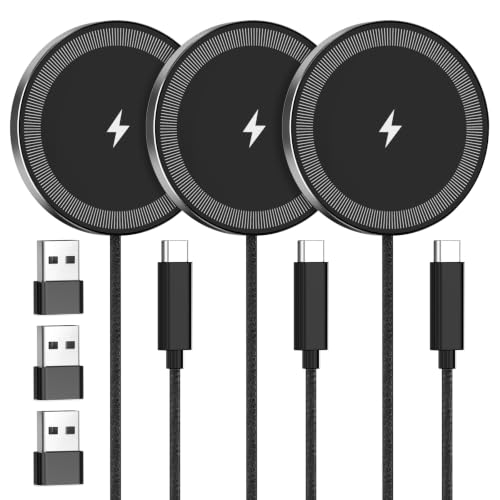 15W Fast Magnetic Wireless Charging Pad Suitable for Travel Home Office - color: Black