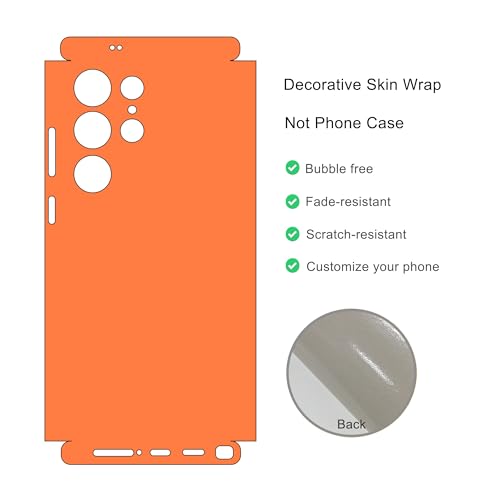 2 Pack Skin Wraps Compatible with Samsung Galaxy S24 Ultra (Orange) - color: Orange