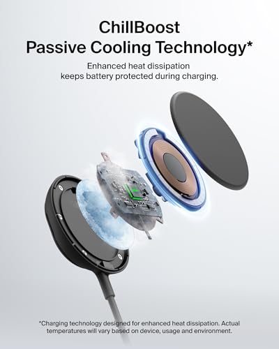 Belkin Qi2 25W Magnetic Wireless Charging Pad, Fast Charging, No Adapter - color: Black, style: No Power Supply Included