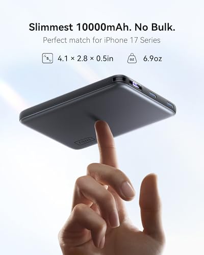 INIU for MagSafe Qi2.2 25W Portable Charger, Slimmest 10000mAh Power Bank - color: Purple