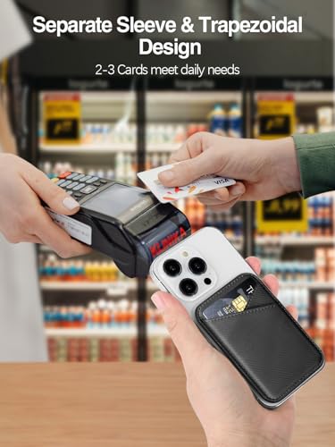Miroddi for MagSafe Wallet, Strongest Magnetic Card Holder for iPhone 17/16/15/14/13/12 Series, Ultra-Thin Leather Magnetic Phone Wallet with 2 Card Slots, RFID Blocking, Carbon Fiber Black - color: Carbon Fiber Black