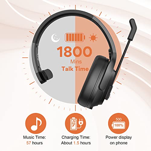 EKSA Noise Cancelling Trucker Bluetooth Headset with Microphone for Trucker - style: Trucker Headset with ENC Mic