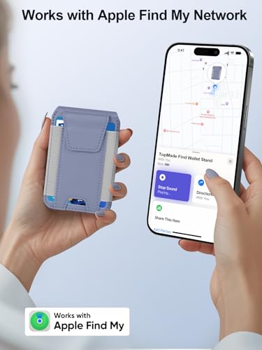 for MagSafe Wallet Works with Apple Find My, Strongest Magnetic Wallet - color: Lavender