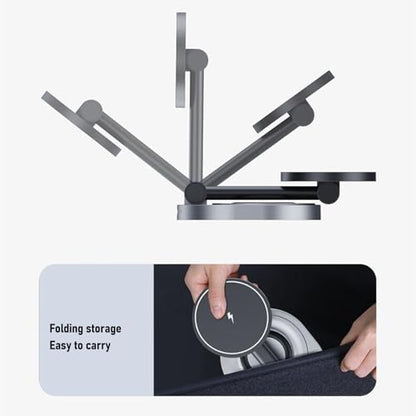 banapoy 2026 3 in 1 Charging Station for 16 15 14 13 12 Series, 360 Degree Rotating Magnetic Fast Charging Wireless Charger Stand Station with Indicator Light
