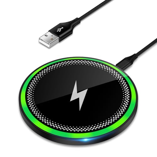 Wireless Charger Fast Charging Pad for Samsung Galaxy S25 Ultra S24 FE S23 S22 Z Flip Fold SE 6 5, Google Pixel 9 Pro XL Fold 8 Pro 7 Pro 6 Pro 8A 7A, 15W Wireless Charger Station Charging Mat