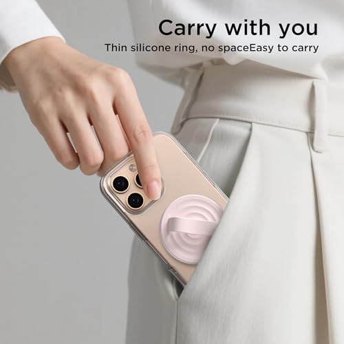 Magnetic Phone Grip for MagSafe, Silicone Ring Grip, Lovely Pink - color: Lovely Pink