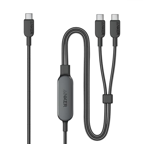 Anker 2-in-1 USB C to USB C Cable, 140W Max (1-Pack, 6 ft, Black) - color: Black, size: 6FT