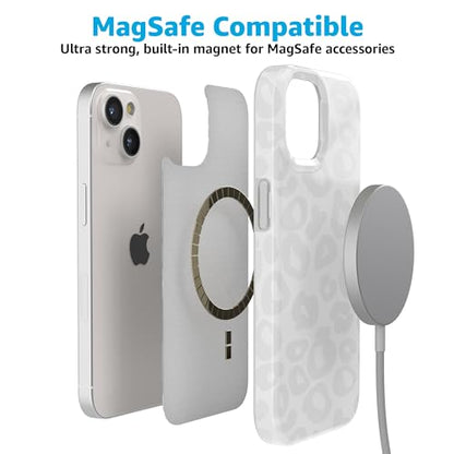 Casely iPhone 15 Plus Case | Into the Wild | White Snow Leopard | Compatible with MagSafe | Classic Ultra Slim Design - color: Into the Wild | White Snow Leopard