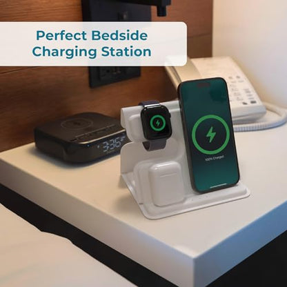 BLACK+DECKER 3 in 1 Charging Station for Apple Multiple Devices(White) - color: White