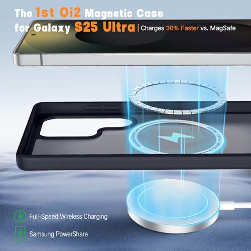 Maledan Black Case for Samsung Galaxy S25 Ultra - for Galaxy S25 Ultra Case Compatible with MagSafe Magnetic Phone Case 25 Ultra Shockproof Military Protection Waterproof Bumper Cover Accessories - color: Matte Black