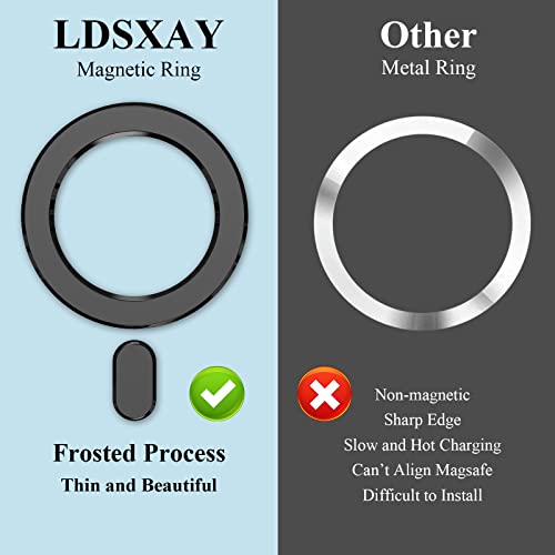 Universal MagSafe Ring, 2 PCS Magnet Sticker Magnetic Adapter Ring - color: Black