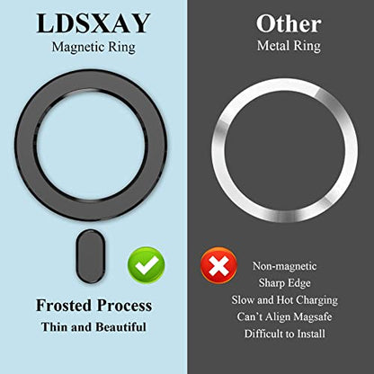 Universal MagSafe Ring, 2 PCS Magnet Sticker Magnetic Adapter Ring - color: Black