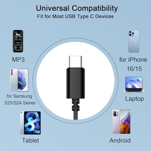 USB C Headphones Wired Earbuds for iPhone 18 Pro Max 17/Samsung S26 - color: Red