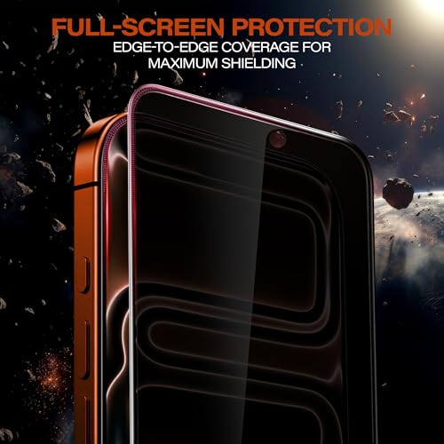 [3-Pack] Ultra-Privacy Screen Protector for iPhone 17 Pro Max 6.9" [Easy Installation Frame Included], 9H+ Uncrackable Tempered Glass [25° Anti-Spy & 12FT Military-Grade Protection] Full Coverage Anti-Shatter. - size: iPhone 17 Pro Max (3-Pack)