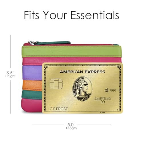 ili New York Leather Mini Compact Coin Purse - Palm Beach - color: Palm Beach