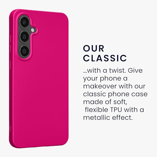 kwmobile Case Compatible with Samsung Galaxy S24 FE Case - Soft Slim Metallic TPU Silicone Cover - Metallic Pink - color: metallic pink, size: Galaxy S24 FE