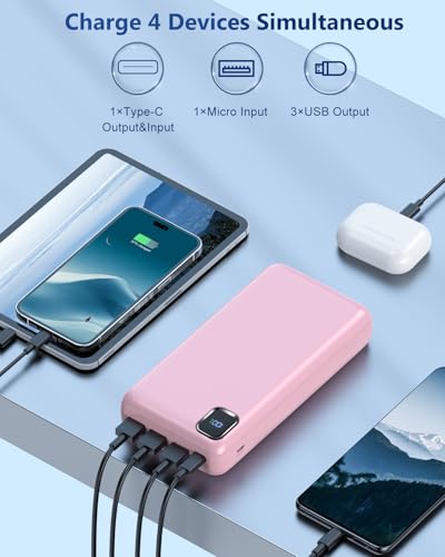 50000mAh Portable Charger Power Bank, PD 30W Fast Charging - color: Pink