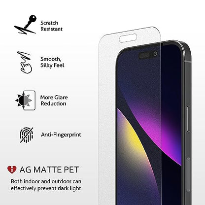 iCarez HD Anti Glare Matte Screen Protector for iPhone Air 2025 [3 Pack] (Case Friendly) Premium No Bubble Easy to Apply with Hinge Installation